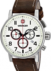 Wenger Men's 01.1243.105 Commando Chrono Analog Display Swiss Quartz Brown Watch
