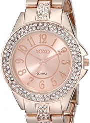 XOXO Women's XO5466 Rhinestone Accent Rose Gold Analog Bracelet Watch