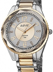 August Steiner Women's AS8122TTG Swiss Quartz Diamond Dial Silver-tone & Gold-tone Bracelet Watch