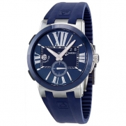 Ulysse Nardin Executive Dual Time Automatic Blue Dial Mens Watch 243-00-3-43