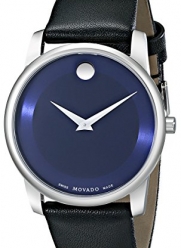 Movado Men's 0606610 Museum Stainless Steel Watch with Black Leather Band
