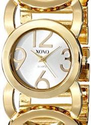 XOXO Women's XO5211 Silver Dial Gold-tone Open Link Bracelet Watch