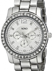 XOXO Women's XO5505 Silver-Tone Rhinestones Bezel Bracelet Watch