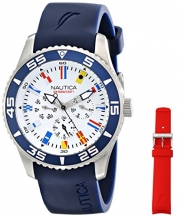 Nautica Men's NAD13502G NST 07 Flag Multi Analog Display Japanese Quartz Blue Watch