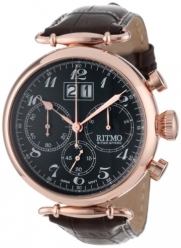 Ritmo Mundo Unisex 701/5 RG Brown Corinthian Classic Quartz Chronograph Three Oversized Subdials Watch