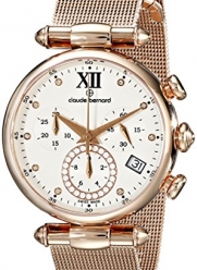 Claude Bernard Women's 10216 37R APR1 Dress Code Chronograph Analog Display Swiss Quartz Rose Gold Watch