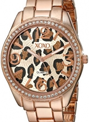 XOXO Women's XO5638 Rose Gold-Tone Leopard Dial Dress Watch