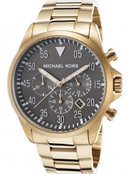 Michael Kors Gage Chronograph Black Dial Gold-tone Mens Watch MK8361