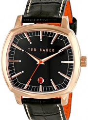 Ted Baker Men's TE1128 Classic Sport Rose Gold-Tone Stainless Steel Watch with Croc-Textured Black Leather Strap