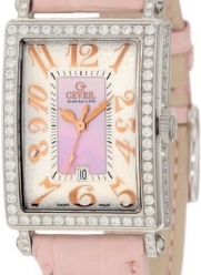 Gevril Women's 7248RV.10A Pink Mother-of-Pearl Genuine Ostrich Strap Watch