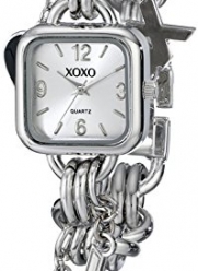 XOXO Women's XO7026 Silver Dial Silver-tone Charm Bracelet Watch