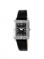 Le Chateau Women's 3635AL_LEA_BLK Darvesi-Roman Collection All steel Leather Band Watch