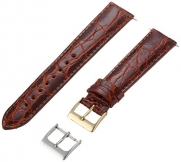 Artisan of Italy CITPD400-0318MR Men's Dress Padded Crocodile 18mm Tan Watch Strap
