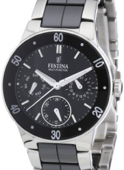 Festina Unisex F16530/2 Silver Stainless-Steel Quartz Watch with Black Dial