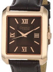 Caravelle by Bulova Men's 44A100 Rose-Tone and Brown Color Scheme Watch