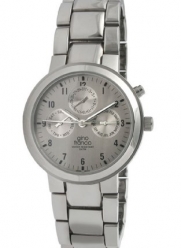 gino franco Men's 921SL Round Stainless Steel Multi-Function Bracelet Watch