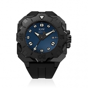 RSW Men's 7050.1.R1.3.00 Diving Tool Black Pvd Rotating Bezel Water Resistant Rubber Watch
