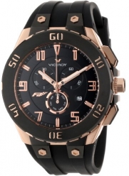 Viceroy Men's 47677-95 Falonso Rose Gold Ion-Plated Stainless Steel Black Rubber Strap Chronograph Date Watch