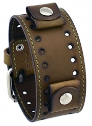 Nemesis #STH-HB Hazelnut Brown Wide Leather Cuff Wrist Watch Band
