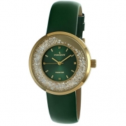 Peugeot Women's Genuine Diamond Marker Gold Tone Floating Crystal Watch