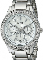 XOXO Women's XO5331  Silver-tone Bracelet With Rhinestones Accent Watch