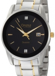 Caravelle by Bulova Men's 45D105 Diamond Black Dial Bracelet Watch