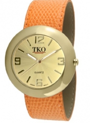 TKO ORLOGI Women's TK616-GOR Gold Orange Leather Slap Watch
