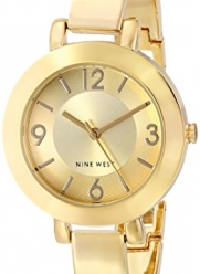 Nine West Women's NW/1630CHGB Champagne Dial Gold-Tone Bangle Watch