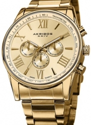 Akribos XXIV Men's AK736YG Ultimate Swiss Multifunction Gold-tone Stainless Steel Bracelet Watch