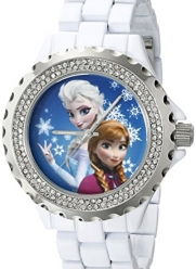 Disney Women's W001817 Anna & Elsa Analog Display Analog Quartz White Watch
