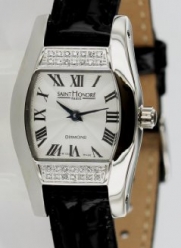Saint Honore Monceau Watch Black Leather Strap, Diamonds 0.16 Ct - 7210531ARF
