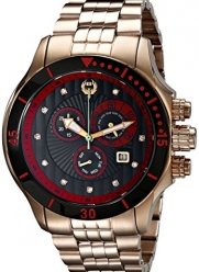 Brillier Men's 13-05 Fortress Diamond-Accented Rose Gold-Plated Watch with Link Bracelet