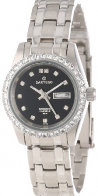 Sartego Women's SSBK61 Classic Analog Black Face Dial Stainless Steel Bezel Watch