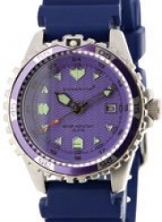 New St. Moritz Momentum M1 Women's Dive Watch (Starfish) & Underwater Timer for Scuba Divers with Purple Dial & Blue Hyper Rubber Band