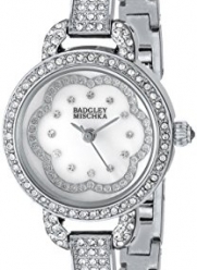 Badgley Mischka Women's BA/1343WMSB Swarovski Crystal-Accented Silver-Tone Bangle Watch