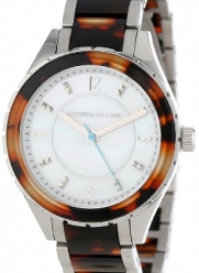 Kenneth Jay Lane Women's KJLANE-2214  Mother-Of-Pearl Dial Stainless Steel and Brown Tortoise Resin Watch