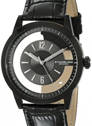Stuhrling Original Men's 946.03 Winchester Stainless Steel Transparent-Dial Watch with Black Leather Band
