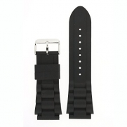 Watch Band Silicone Link Rubber Heavy Black Strap Waterproof Stainless Buckle 22 millimeters