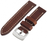 Tech Swiss LEA1555-22 22 mm leather calfskin brown watch band.