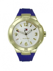 Tommy Hilfiger Women's 1781443 Gold-Tone Watch with Blue Band