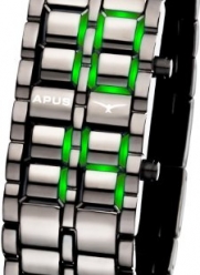 APUS Zeta Gunmetal-Green LED Watch for Him Design Highlight