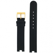 Watch Strap Geunine Leather Center Cut Rado Style Black Mens 16mm
