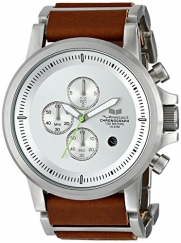Vestal Men's PLE034 Stainless Steel Watch with Leather Band