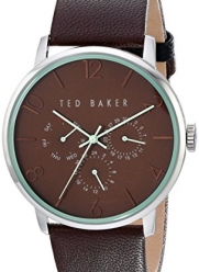 Ted Baker Men's 10023496 Stainless Steel Watch with Brown Leather Band