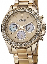 August Steiner Women's AS8100YG Swiss Quartz Multifunction Diamond & Crystal Gold-tone Bracelet Watch