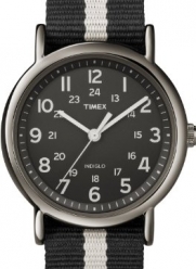 Timex Unisex T2N889 Weekender Black and Gray Nylon Strap Watch
