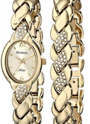 Armitron Women's 753901CHGPST Swarovski Crystal NOW Gold-Tone Dress Bracelet Set Watch
