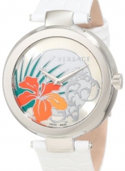 Versace Women's I9Q99D1HI S001 Mystique Stainless Steel white Leather Silver Sunray Dial Watch