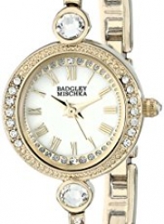 Badgley Mischka Women's BA/1350WMGB Swarovski Crystal Accented Gold-Tone Bangle Watch