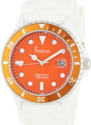 Freelook Men's HA1433-7H Sea Diver Jelly White Silicone Band with Orange Dial Watch
